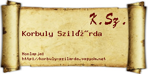 Korbuly Szilárda névjegykártya